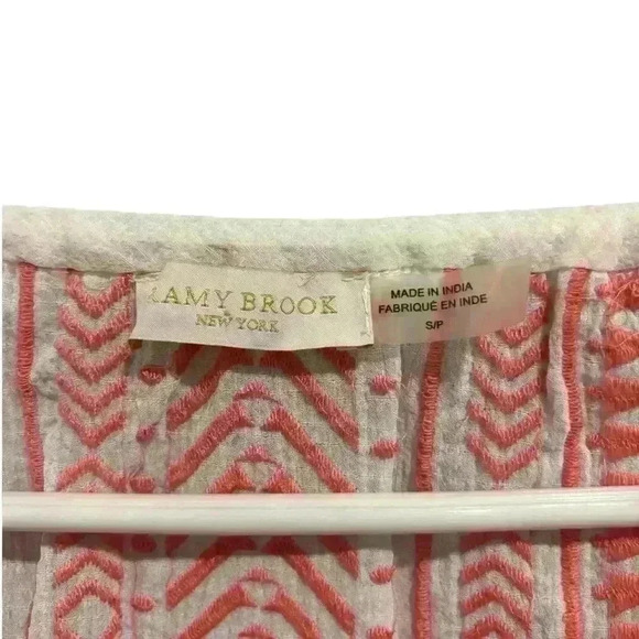 Ramy Brooke New York Oversized Balloon Sleeve Textured Beachy Blouse Shirt S - Picture 4 of 7